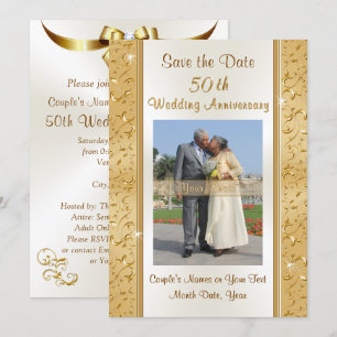Photo Save the Date 50th Wedding Anniversary Cards