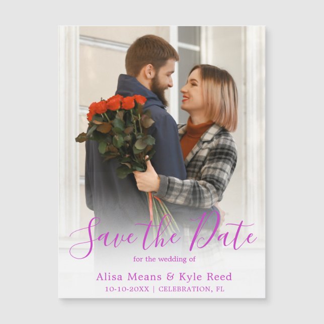 Photo Save the Date Announcement Magnet (Front)
