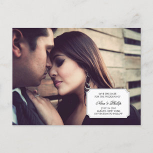 photo save the date announcement postcard