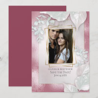 PHOTO SAVE THE DATE |  Burgundy Shimmer