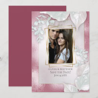 PHOTO SAVE THE DATE |  Burgundy Shimmer