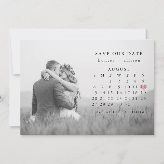 Photo Save The Date Calendar (Front)