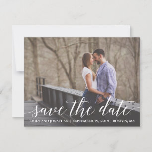 Photo Save the Date Card Vertical, Modern Script