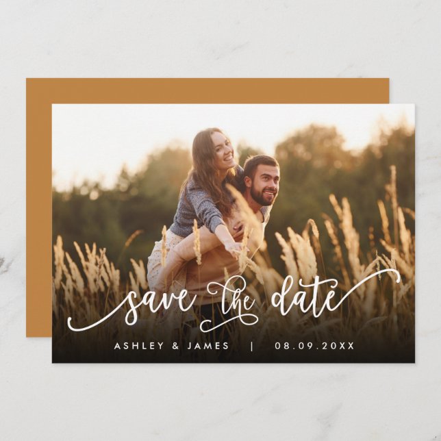 Photo Save the Date for Wedding Invitation Card (Front/Back)