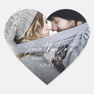 Photo Save the Date Heart-Shaped Envelope Seals