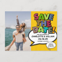 Photo Save the Date Modern Fun Comic Book