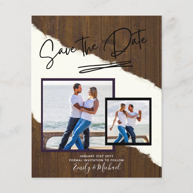 PHOTO Save The Date - Modern Handwritten Script Flyer (Front)