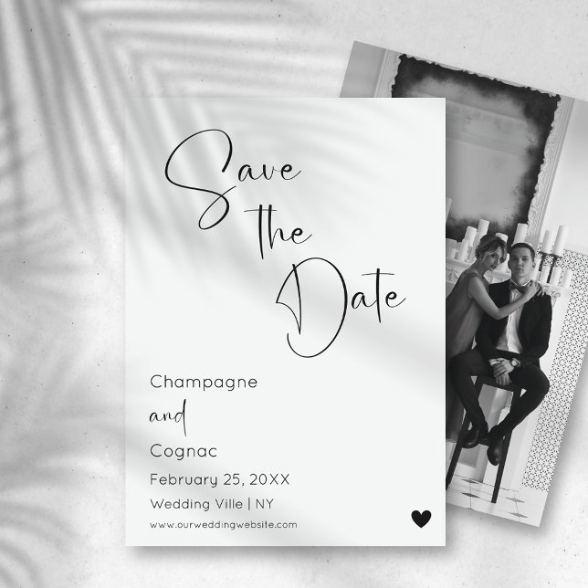 Photo Save The Date Modern Script Wedding Invitation (Creator Uploaded)