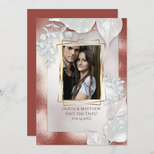 PHOTO SAVE THE DATE    Terracotta Shimmer Invitation