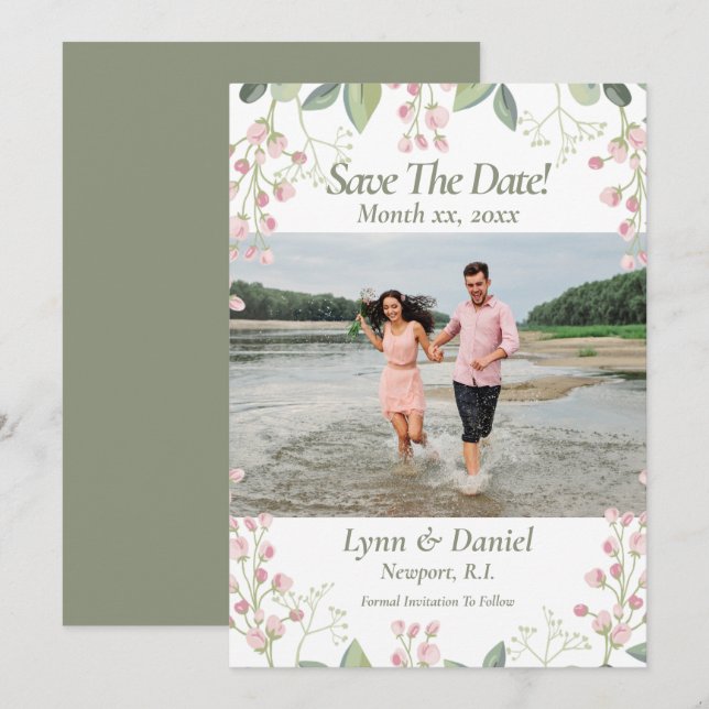 Photo Save The Date Wedding Announcement  (Front/Back)