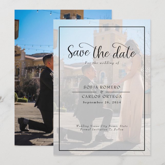 Photo Save The Date Wedding Invitation (Front/Back)