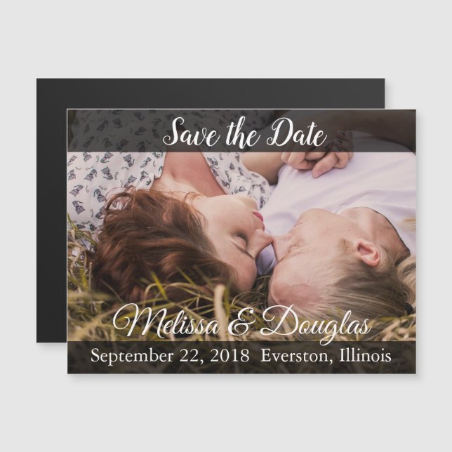 Photo Save the Date Wedding Magnetic Card (Front/Back)