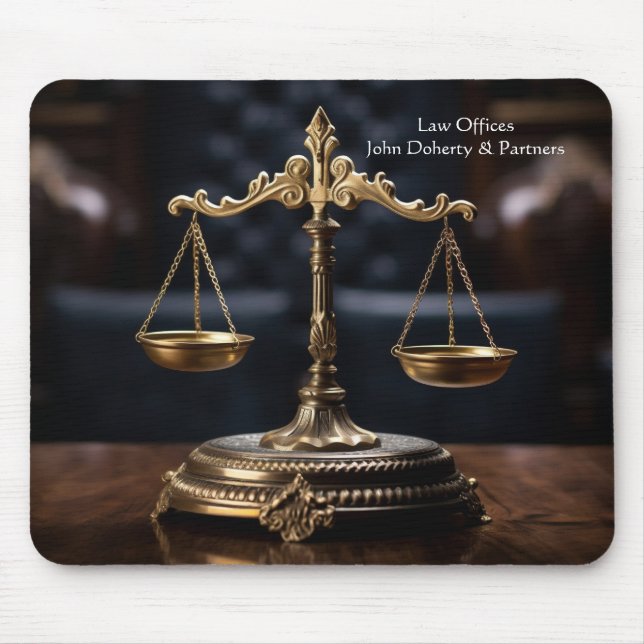 Photo Scales of Justice | Lawyer Mouse Mat (Front)
