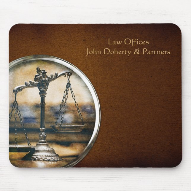 Photo Scales of Justice | Lawyer Mouse Mat (Front)