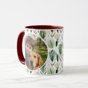 Photo Scandinavian Christmas Foliage Sage Green Mug