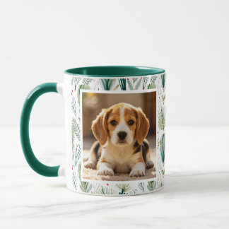 Photo Scandinavian Christmas Foliage Sage Green Mug