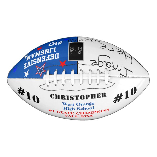 Photo School Champions Colbalt Blue American Football (Front)