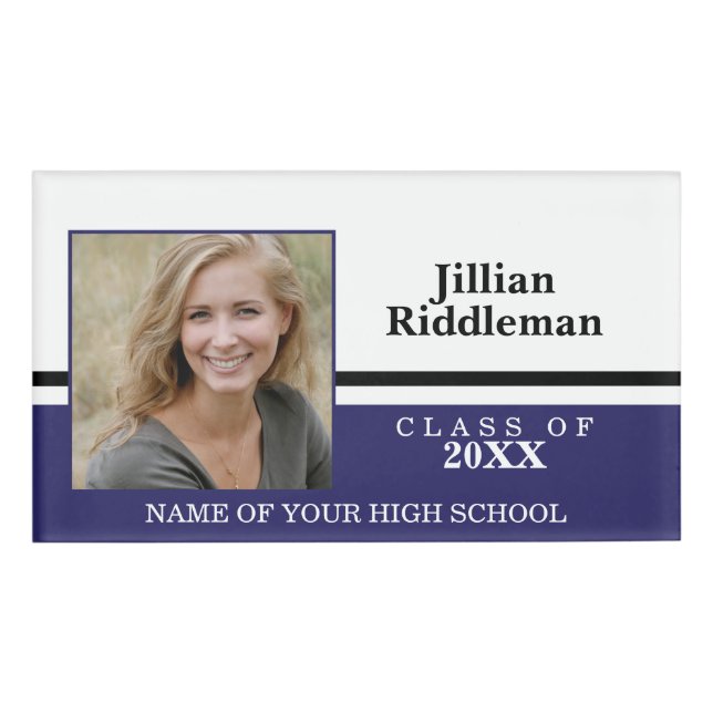 Photo School Reunion - Black and White Name Tag (Front)