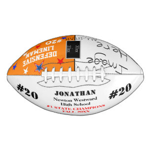 Photo School TeamChampions Name Orange American Football