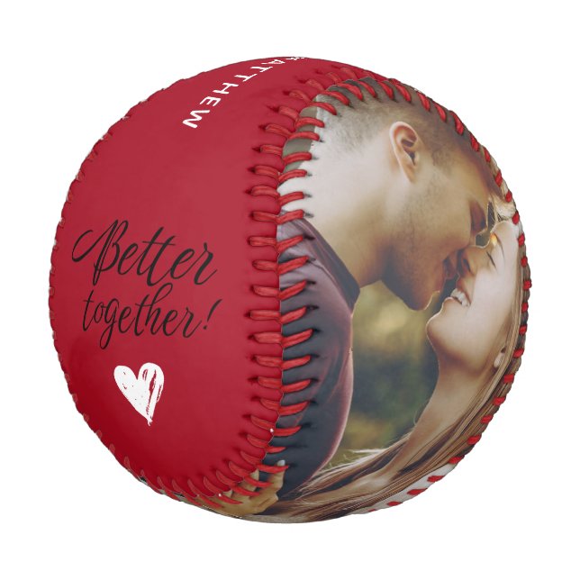 Photo Script Better Together Custom Baseball (Angled)