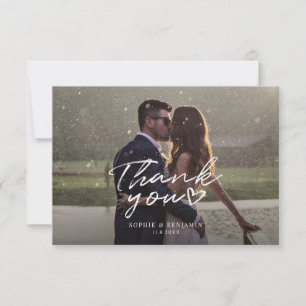 Photo Script Elegant Wedding Thank You Card