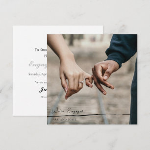 Photo, script engaged announcement party card