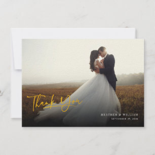 Photo Script Handwritten Wedding Thank You Card