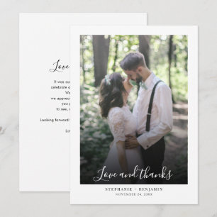Photo Script Handwritten Wedding Thank You Card