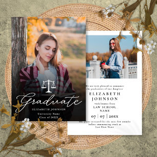 Photo Script Law School Graduation Announcement