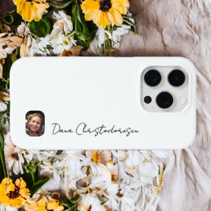 Photo script modern minimalist white black stylish iPhone 16 pro case