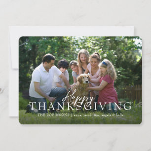 Photo Script Overlay Happy Thanksgiving Holiday Card