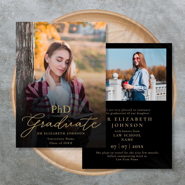Photo Script PhD Degree Graduation Announcement (Photo Script PhD Degree Graduation Announcement)
