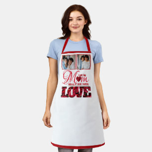 Photo Script Stylish Elegant Modern Mothers Day Apron