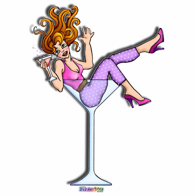 Photo Sculpture - Girl in Martini Glass, Lil Red (Front)