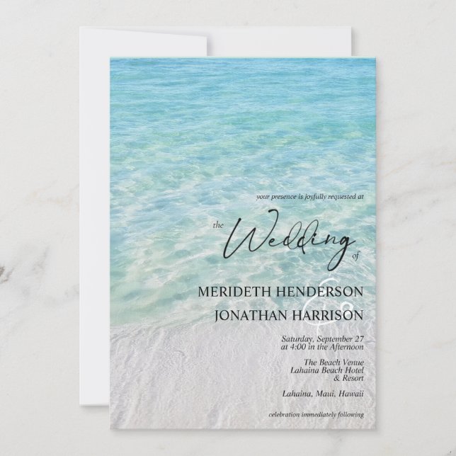 Photo Seaside Sea Glass Website Beach    Invitation (Front)