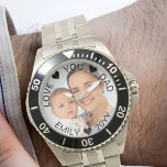 Photo Semi Transparent Border Overlay Dad Watch<br><div class="desc">Personalised photo watch for dad (or personalise for anyone you want!). The template is set up for you to add your own photo and you can also edit all of the text if you wish. The wording sits on a semi-transparent border overlay above your photo. The sample text reads "love...</div>
