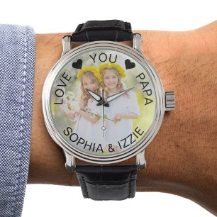 Photo Semi Transparent Border Personalised Papa Watch