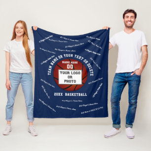 Photo Senior Night Gifts for Basketball Players Fleece Blanket