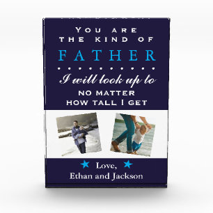 Photo Sentimental Fathers Day Birthday Glass Block