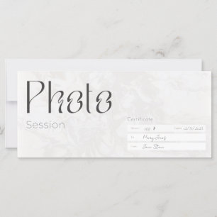 Photo session, Minimaistic photo shoot gift card, 