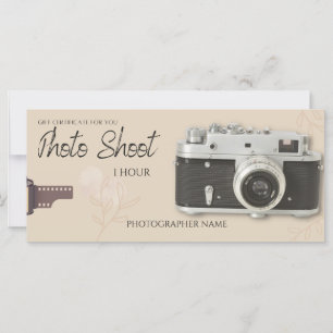 Photo session, photo shoot biege gift card, 
