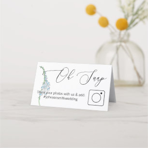 Photo Share Folded table card Blue Floral