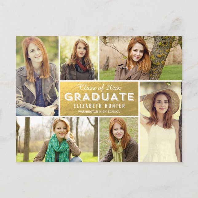 Photo Showcase Graduation Announcement GOLD (Front)