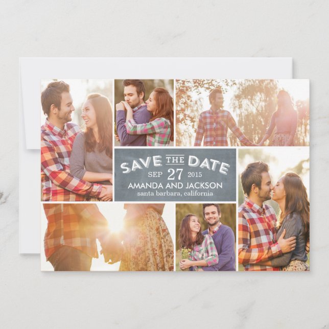 Photo Showcase Save The Date - Chalkboard (Front)