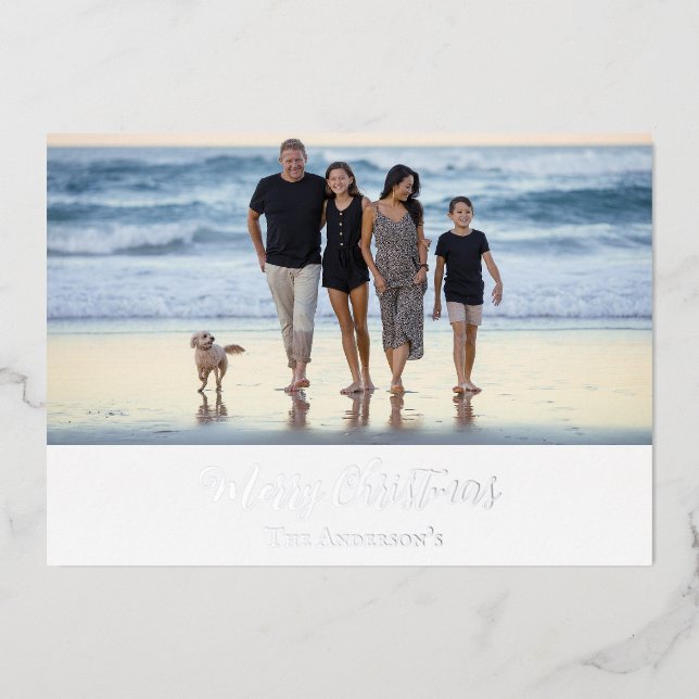 Photo Silver Gold Rose Gold Foil Christmas Holiday (Front)