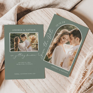 Photo Simple Elegant Sage Green Wedding Save The Date