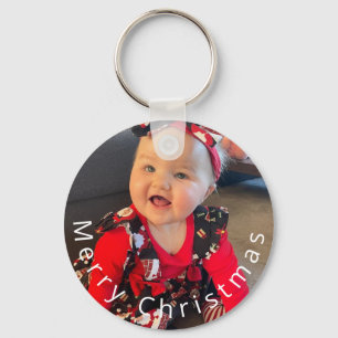 Photo Simple Merry Christmas  Key Ring