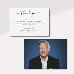 Photo Simple Modern Bereavement Funeral Thank You Card