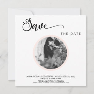 *~* PHOTO Simple Peach Boho Wedding Save The Date