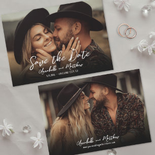 Photo Simple Rustic Script Boho Wedding Save The Date